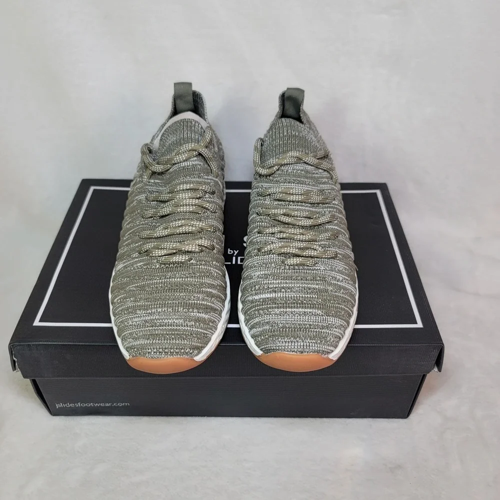 Urban Sport By J/Slides Opy Sneakers Activewear Khaki Size 7.5M Knit Lightweight